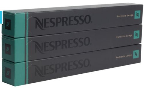 Nespresso Fortissio Lungo Flavour Coffee 30 Capsules Pods 3 Sleeves Long Expiry