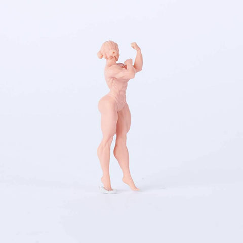 ZEDACAKAI (3 Pcs 1/35 Figure Fitness Woman Bodybuilder Muscular Woman Miniatures Need to Be Colored by Yourself