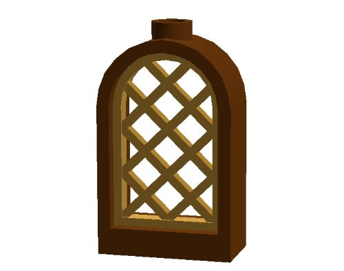 Lego Reddish Brown Window w/ Pearl Gold Latice, Bulk x25 Per Package