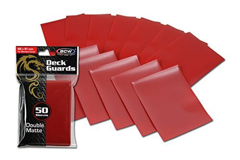 1000 Premium Red Double Matte Deck Guard Sleeves by BCW