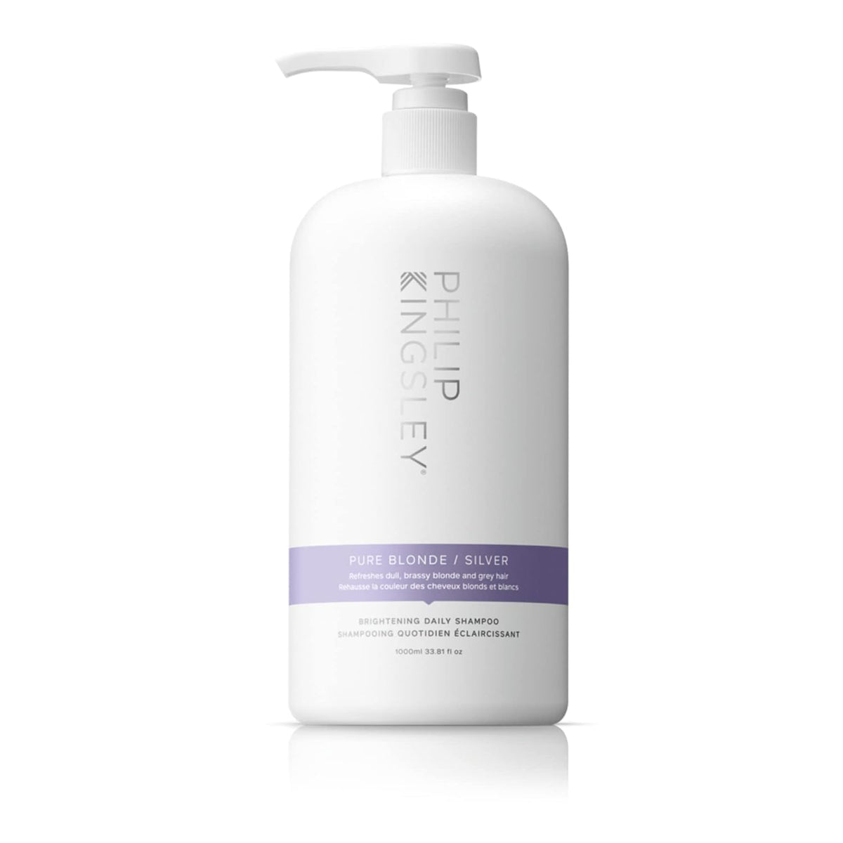 PHILIP KINGSLEY Pure Blonde/Silver Brightening Daily Purple Shampoo for Blonde Gray Silver Brassy Colored Highlighted Bleached Hair Toner for Orange Brassiness and Yellow Tones, 33.8 oz