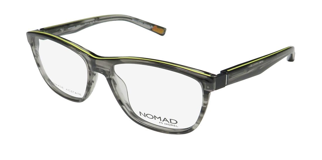 Nomad 2369n Handmade Acetate Premium Materials French Designer Eyeglass Frame/Eyewear/Glasses, Black, 53-15-135