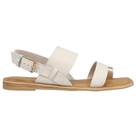 TOMS womens Freya toe loop sandal, White, 6.5 M US