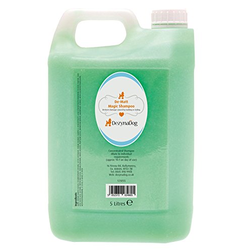 DezynaDog Magic Formula De-Matt Magic Dog Shampoo - Dematting and Detangling Shampoo for Dogs - Prevents Coat Damage & Reduces the Chance of Future Tangles - Remove Matts Like Magic, 5 Litre