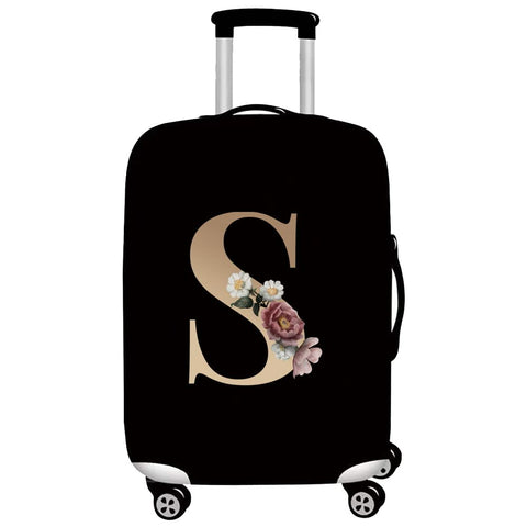 FINDING CASE Initial Letter Printed Design Travel Trolley Case Cover Protector Washable Suitcase Cover Luggage Storage Covers for 18-28 Inch Luggage Cover (XL (29-32 inch Luggage), gold S)