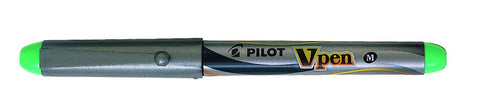 Pilot VPen Disposable Fountain Pen Silver Barrel 0.58 mm Tip - Green, Single Pen