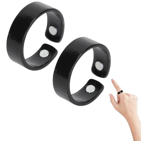 Blood Sugar Control Ring, Lymphatic Drainage Magnetic Ring, Adjustable Opening Ring, Pack of 2 Acupressure Blood Sugar Regulation Ring, Adjustable Blood Sugar Control Ring for Men and Women