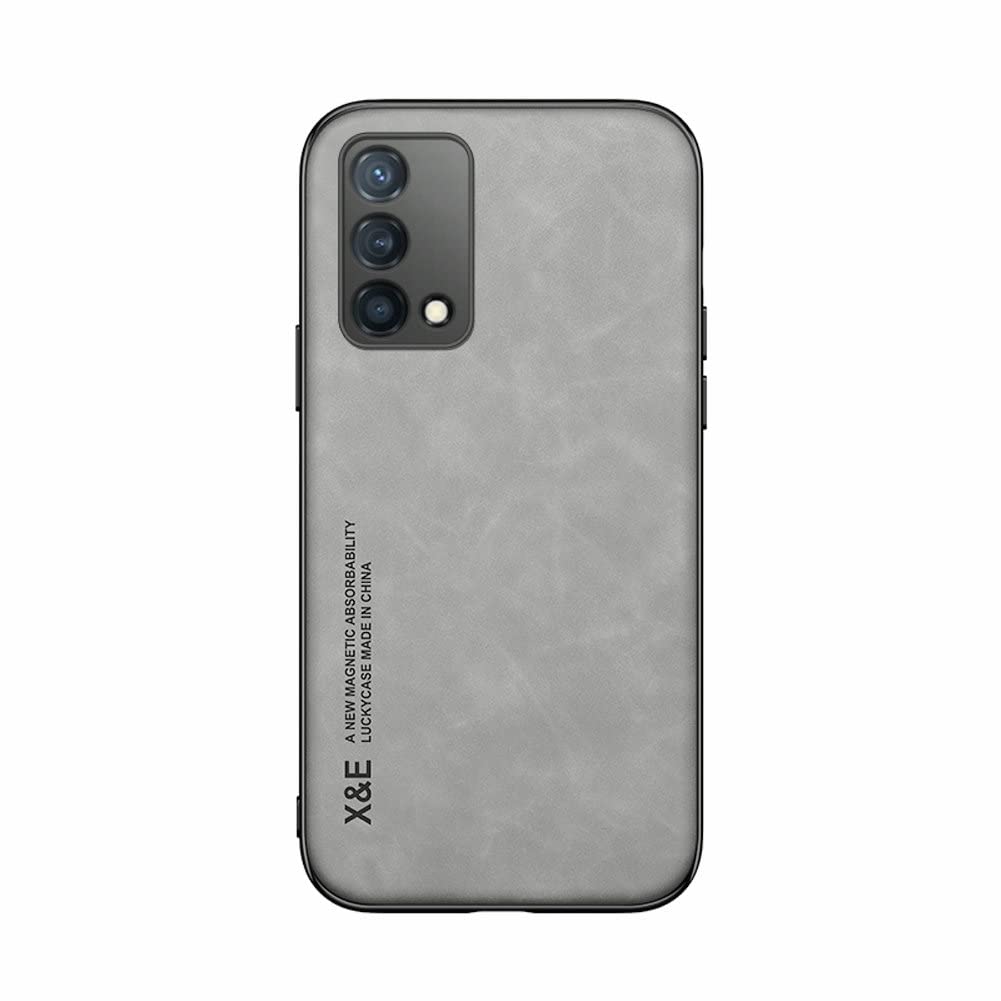 Kepuch Silklike Case for Oppo A74 4G/A95 4G/F19/Reno 6 Lite - Cover Bumper Built-in Metal Plate for Oppo A74 4G/A95 4G/F19/Reno 6 Lite - Gray