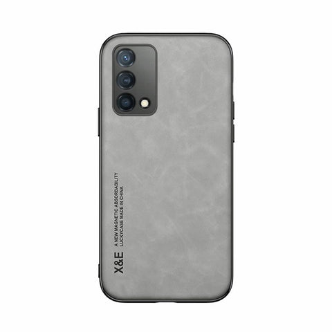 Kepuch Silklike Case for Oppo A74 4G/A95 4G/F19/Reno 6 Lite - Cover Bumper Built-in Metal Plate for Oppo A74 4G/A95 4G/F19/Reno 6 Lite - Gray
