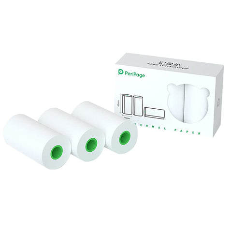 White thermal Notes Label paper roll that can last for 10 years , 57mm 30mm BPA-free printing Photo paper for Peripage A6 A9 A9S Paperang P1 P2 P2S thermal printer, 3 rolls