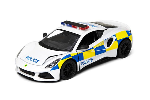 KiNSMART Lotus Emira Police Car, 1:34 Scale, 5 Inch, Diecast Metal, Pull Back Action Model