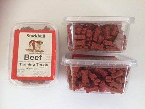 Stockbull Dog Training Treats - Beef (3 x 140g Tubs)