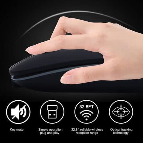 2.4GHz Wireless Mouse USB Rechargeable RBG LED Cordless Mice for PC Laptop.