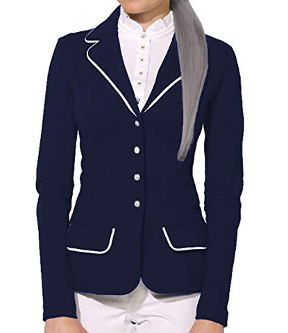 Avon Equine HORSE RIDING LADIES PREMIUM AND COMFORTABLE SHOW JACKETS COMPETITION JACKETS RIDING JACKETS IN NAVY (NAVY, UK8)
