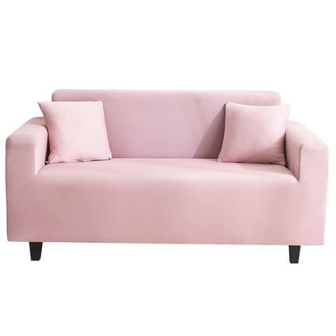 CANYUE 1 Piece Milk Silk Solid Colour Couch Covers for 1 2 3 4 5 Cushion Couch Living Room High Stretch Sofa Cover Pets Dogs Friendly Anti Sli (Pink,Cushion cover 45X45CM)