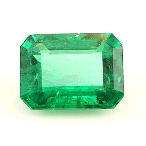 Akshita Gems Natural Emerald Stone with Laboratory Certified Card/Zambian Quality 10.25 Carats / 9.52 Ratiti Unheated Green Untreated Original Emerald / Panna Loose Preciosa, Free,, free size, Natural