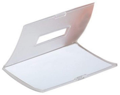 Durable Click Fold Name Badge | 75 x 40 mm | Includes Magnet for Attaching To Clothing | Pack of 10 | Transparent Polypropylene