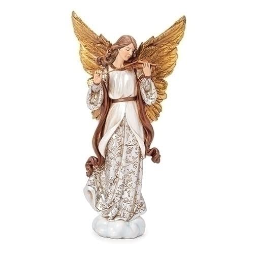 Joseph's Studio by Roman, Christmas Divine Brilliance Collection, 12.5" H Angel W/ Violin Figure, Home DÃ©cor, Devout Gift, Prayerful Inspiration (6x4x12)