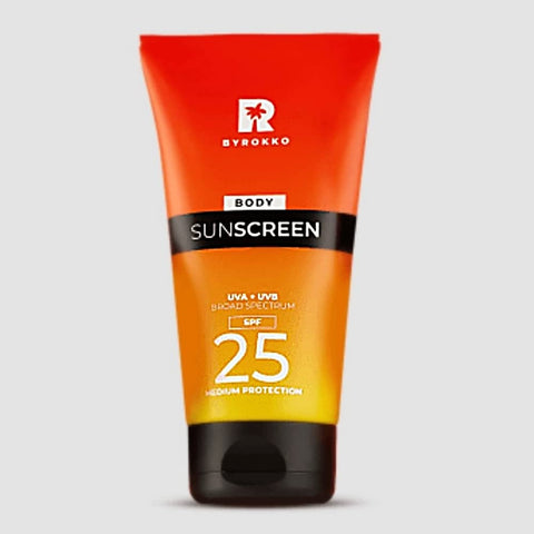 BYROKKO Body Sunscreen SPF 25, UVA/UVB Protection Cream (150 ml) | Made For Everyone, Especially Tanners With Light, Fair and Sensitive Skin