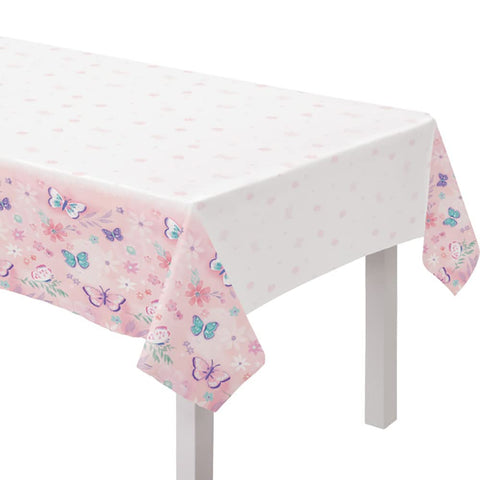 Butterflies Flutter Plastic Table Cover - 54" x 96" (1 Piece) - Easy Clean-Up & Elegant Decor for Parties & Events, Vibrant Design