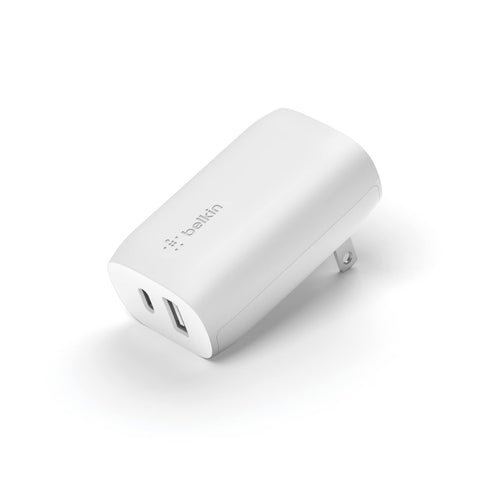 Belkin 37W USB-C Wall Charger - Power Delivery 25W USB-C Port + 12W USB-A Port for PPS Charging Apple iPhone 16, 16 Plus, 16 Pro, 16 Pro Max, iPhone 15 Pro, 15 Pro Max, Samsung Galaxy S24, & More