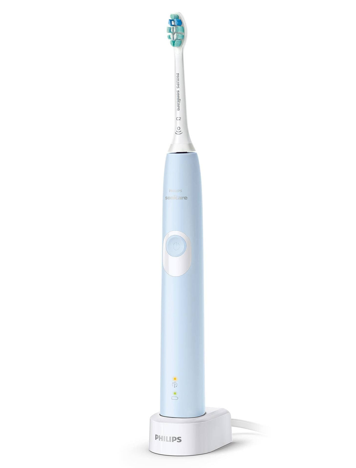 Philips Sonicare ProtectiveClean 4300 Electric Toothbrush, Sonic Toothbrush with Two Intensity Levels, Pressure Sensor and Timer, Light Blue, Model HX6803/04