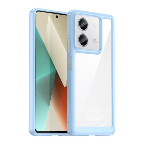 Nikaque For Redmi Note 13 Case, Flexible TPU Bumper & Transparent Back, Air Cushion Drop Protection, Slim Fit, Anti-Fingerprint, Full Protection Phone Case Cover for Xiaomi Redmi Note 13, Blue