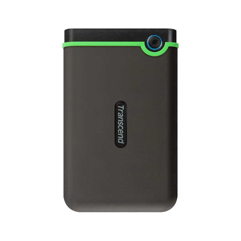 Transcend 1TB StoreJet 25M3S USB 3.1 Portable Hard Drive Rugged, Anti-Shock Resistant, Compact and Lightweight with Lightning-Fast Speeds and a One Touch Backup Button (Iron Grey) TS1TSJ25M3S