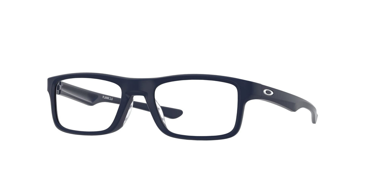 Oakley Men's Ox8081 Plank 2.0 Rectangular Prescription Eyeglass Frames, Softcoat Universal Blue/Demo Lens, 51 mm