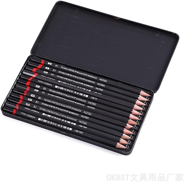 Kid's & Artist's Easy Grip Triangle Sketching Pencils Set for Sketch Art, Drawing, Shading (12)