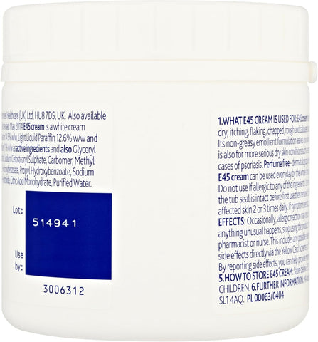 E45 Dermatological Cream, 350 g, 3.0 count
