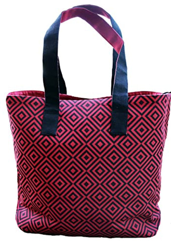 Earthsave Marron Block All Purpose Tote Bags | Printed Organic Multipurpose Cotton Bags | Best for College, Travel | Reusable Shopping Bag | Eco-Friendly Tote Bags