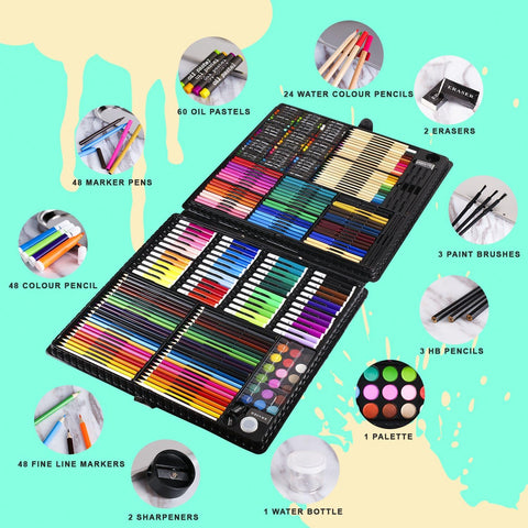 258 Piecs Inspiration Art Set for Drawing and Sketching Colored Pencils Crayons Case Painting Set
