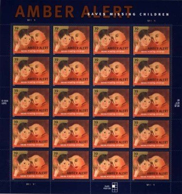 Amber Alert 20 x 39 cent US Stamps scot 4031 NEW 2006