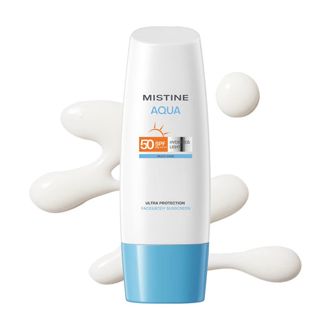 MISTINE Face Sunscreen SPF 50, Lightweight Milky Lotion, Non-Greasy Body Sunscreen, UV Sheild, No White Cast Sunscreen for Sensitive Skin, Water Resistant, Reef Friendly Sunscreen for Face, 2.36 fl.oz