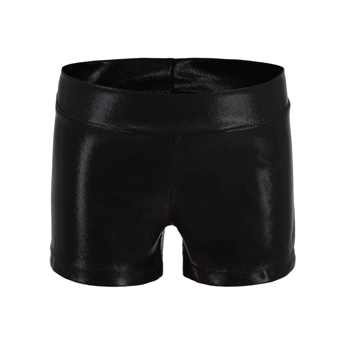 Dtone Dance Shorts Gymnastics Athletic Glitter Tumbling Pants, black, 11- 12 Years