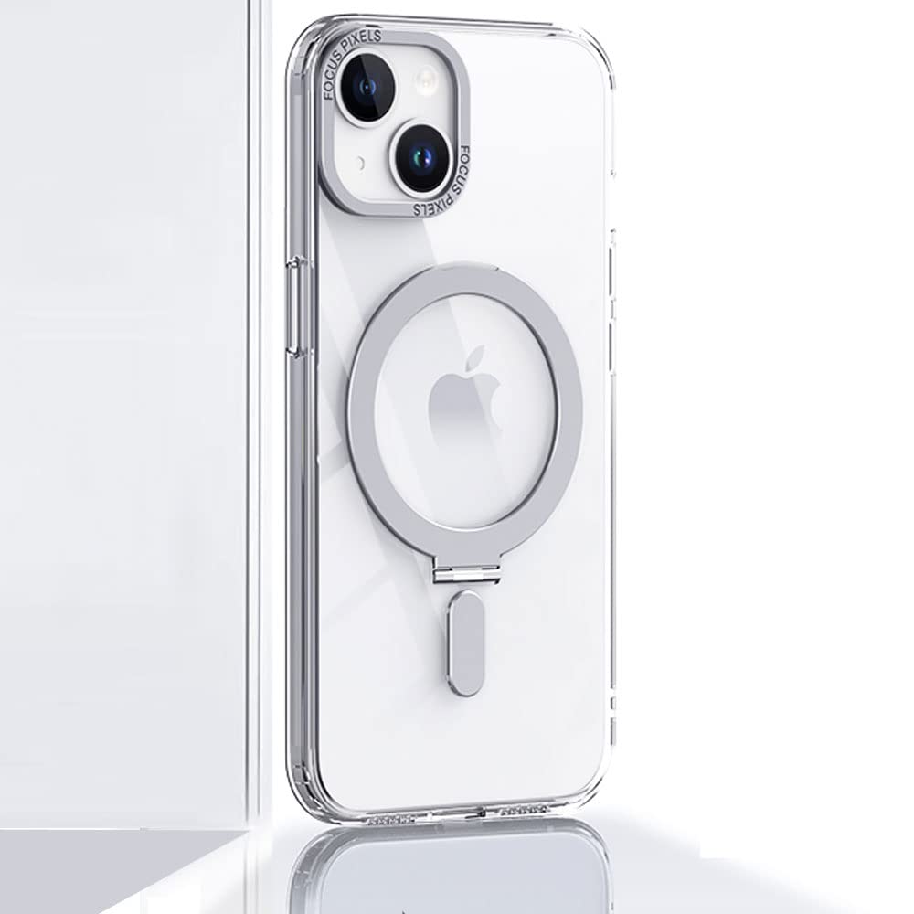 TECHGEAR iPhone 14 Plus Stand Case [Fusion Armour Ring] Premium Hybrid Tough Rugged Protective Magnetic Kickstand Case, Compatible with MagSafe Case for iPhone 14 Plus 6.7" - Clear