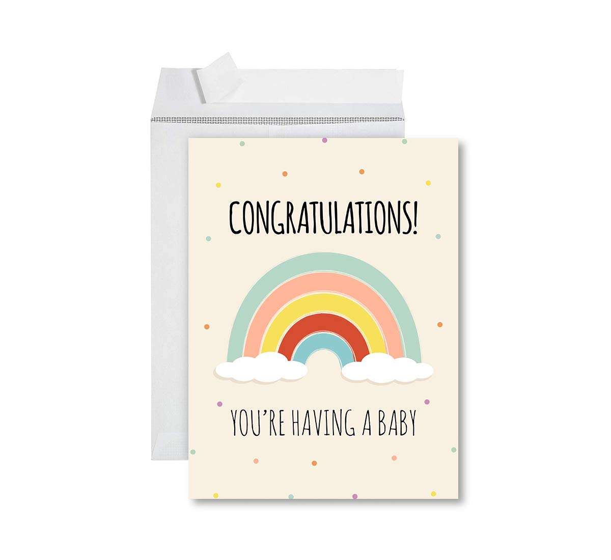 Andaz Press Congratulations Jumbo Card With Envelope, You're Having A Baby, New Baby Pregnancy Announcement Baby Shower Greeting Card for New Mom, New Parents, Her, Coworker, 8.5 x 11 inch, 1-Pack