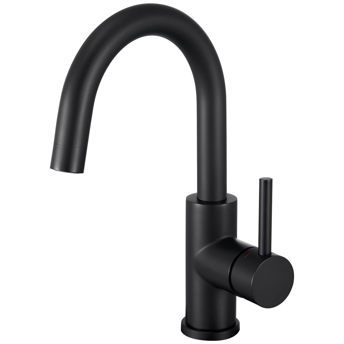 CREA Kitchen Mixer Tap, Single Handle Sink Mixer Tap, Basin Taps with 360° Swivel Spout, Mixer Tap for Small Kitchen or Bathroom, Bar Sink Tap with UK Standard Fittings, Matte Black