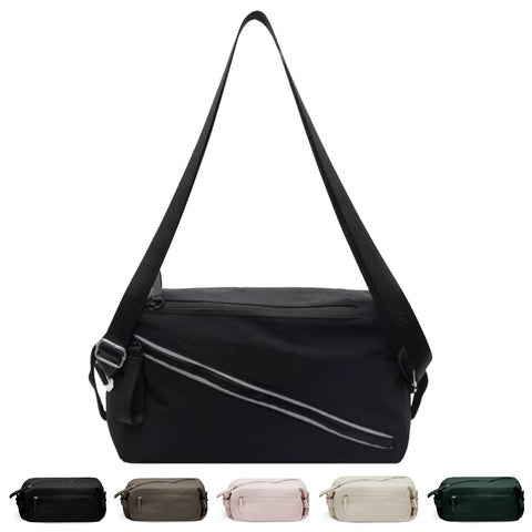 Small Gym Bag, Stylish Compact Sports Bag, Mini Duffle Bag, Nylon Crossbody Bags for Women Men, Weekender Bags, Suitable For Gym Work Fitness Yoga Travel 3 in 1 Sling Bags (Black)