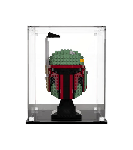 iCUANUTY Acrylic Display Case for Lego Star Wars Boba Fett Helmet 75277, Dust-Proof Display Box for Lego 75277, Size: 7.87x7.87x9.84 in (NOT Included The Model)