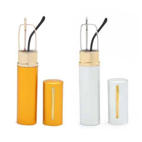 OWTXIS 2 Pack Blue Light Blocking Reading Glasses - Slim Pocket Readers with Pen Clip Case Mini Lightweight Readers (Gold, Silver, +1.75)