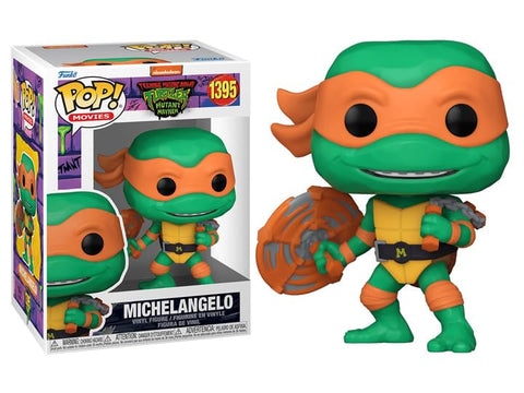 Funko TMNT Mutant Mayhem + Protector: Teenage Mutant Ninja Turtles Pop Movies Vinyl Figure (Bundled with ToyBop Box Protector Collector Case) (Michelangelo)