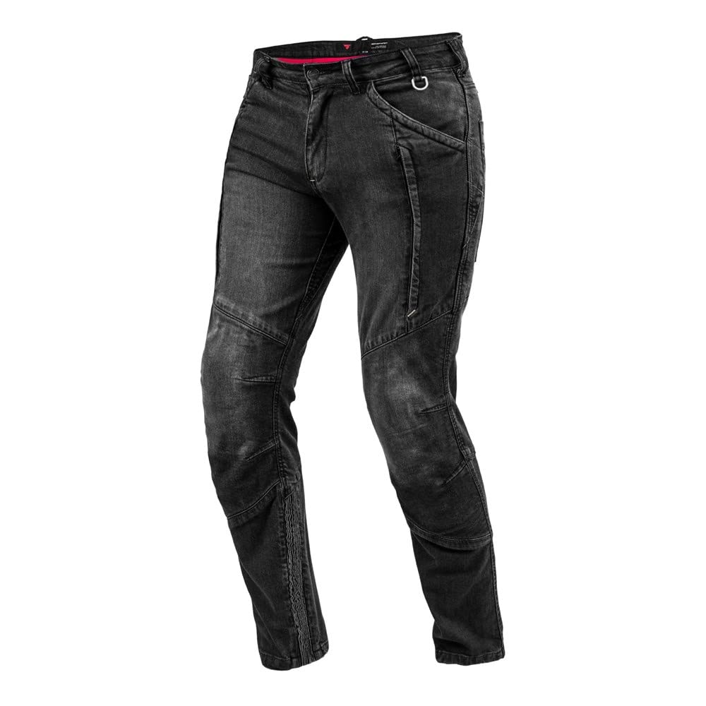 SHIMA Ghost Black, Armored Kevlar Menâ€™s Motorcycle Jeans with Protectors (Black),34W / 32L