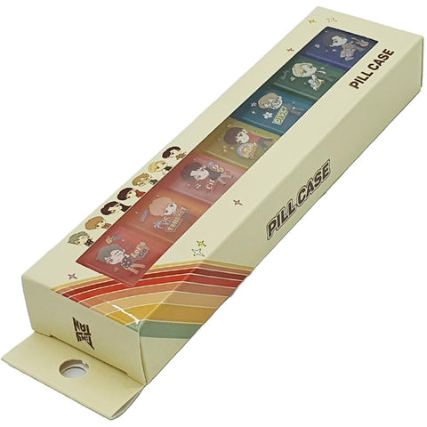 BTS Merchandise Official Licensed Kpop Merch - TinyTAN Character Daily Portable Detachable Pill Organizer Dispenser Vitamin Case Medicine Box (Dynamite)