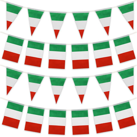 2 Italy Flag, Rectangular and Triangular Flags Bunting for Hanging, 60 Pieces 65 Feet Italy Flags String for Indoor and Outdoor Use Banner for National Holiday Party Decoration