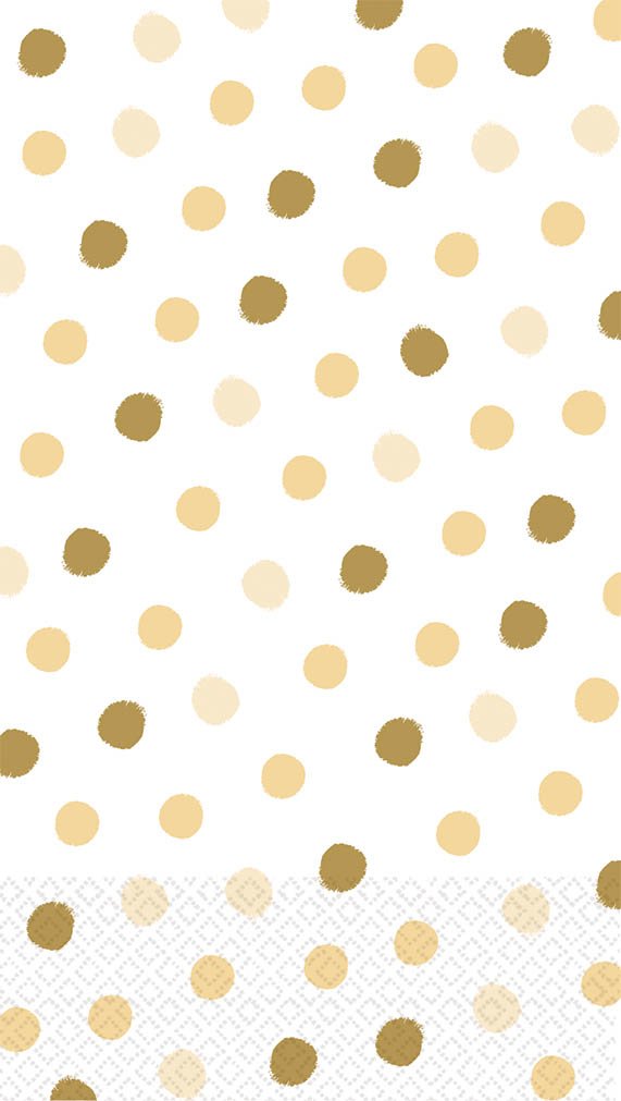 Amscan Whimsical Dot Cream Disposable 2 Ply Eco Paper Guest Towels Tableware (16 Piece), 8" x 4.5", Cream/Brown
