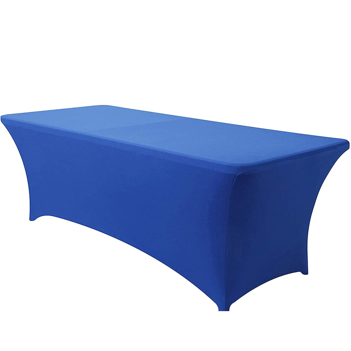 GEBIN Rectangular Stretch Tablecloth, Spandex Tight Fit Table Cover, 4/6/8ft Foot Rectangular Fit Wedding Banquet Trestle Table. (Blue,6FT)