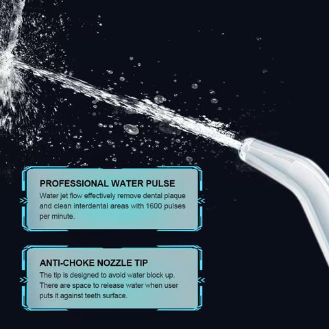 Generic Cordless 5 Modes Cordless Mini Portable Water Dental Flossers, White, Black