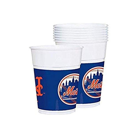 Amscan New York Mets Plastic Cups - 16 oz. Pack of 25